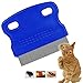 Patty Both Dog Cat Pet Lice &Flea & Nit Removal Comb/Brush, Precision Spaced Stainless Steel Teeth Locked into Sturdy Plastic Handle for Easy Cleaning(Blue)
