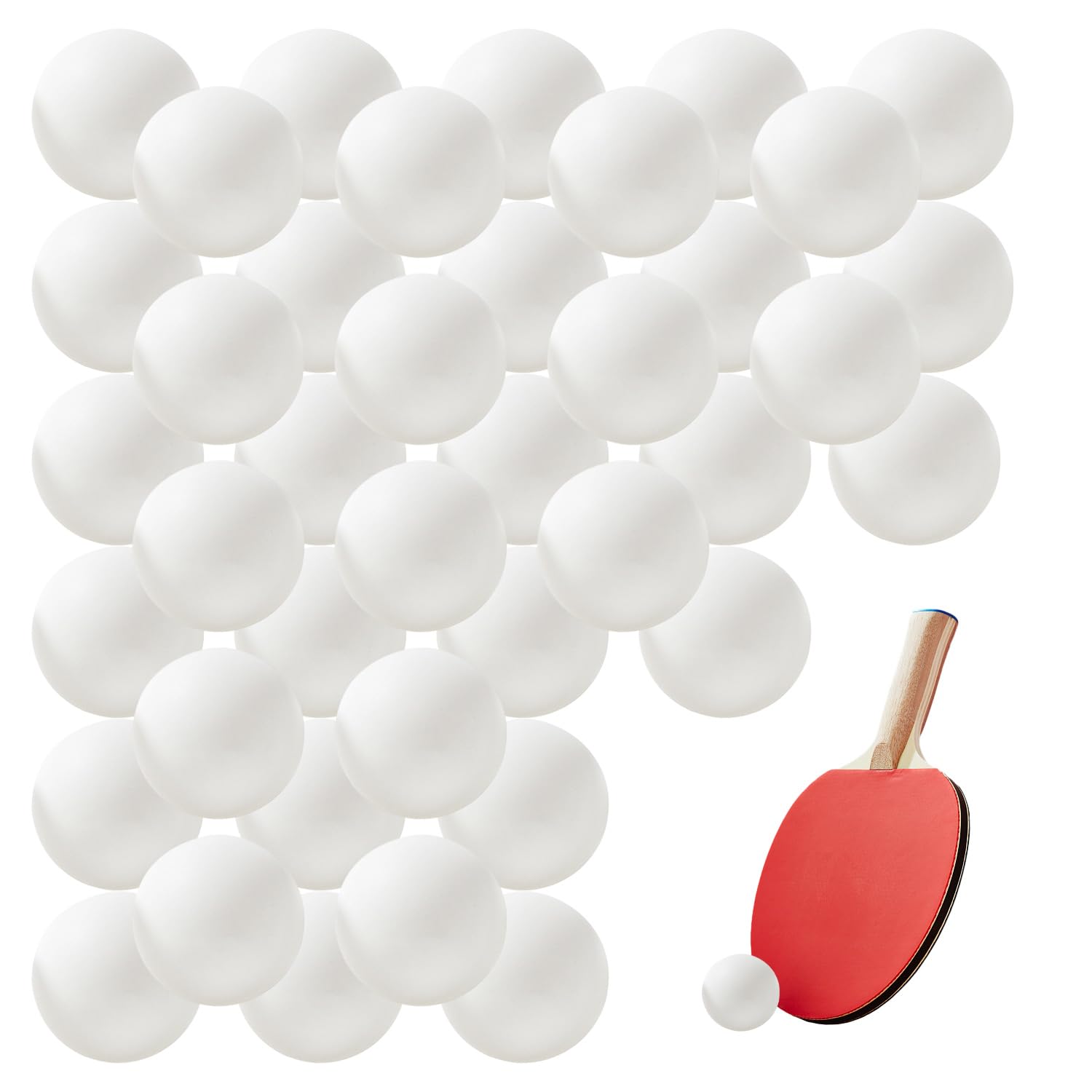 DUINIU 40 Pieces White Table Tennis Balls - Plastic, Seamless, Matte Texture for Sports, Games, Parties, Swimming Pools - Suitable for Adults and Beginners