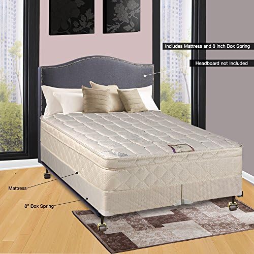 Spinal Solution 9" Pillowtop Fully Assembled Orthopedic Mattress and 8" Split Box Spring, Full X-Large
