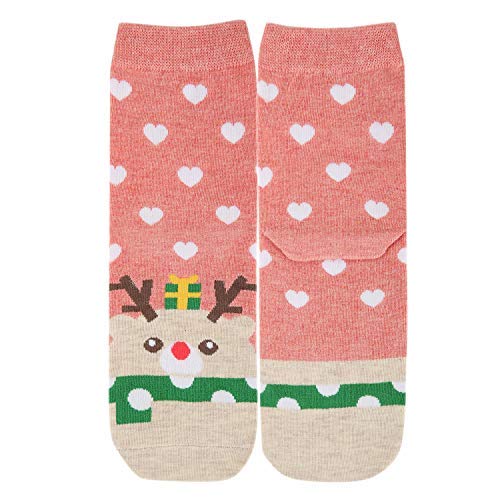 Happypop Women Ladies Girl Cute Socks Cartoon Animal Funny Novelty Christmas Cotton Casual Crew Socks Valentines Gifts for Her