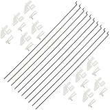 WMYCONGCONG 10 PCS 1.2x210mm Steel Pushrods Parts + 10 PCS Nylon Micro Control Horns 21x11mm 4 Holes for RC Airplane Plane DIY Parts