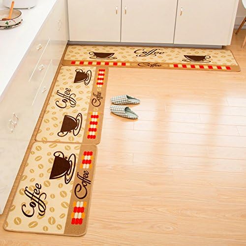 Seamersey Home and Kitchen Rugs 2 Pieces 4 Size Decorative Non-Slip Rubber Backing Doormat Runner Area Mats Sets
