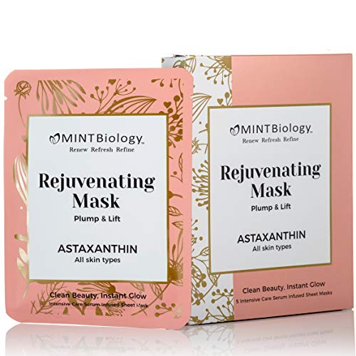 Korean Skin Care Collagen Sheet Masks – Astaxanthin K Beauty Face Masks for Instant Luminous, Brightening & Hydrating Nourishment – Get your Radiant Silky Smooth Rejuvenated Skin NOW