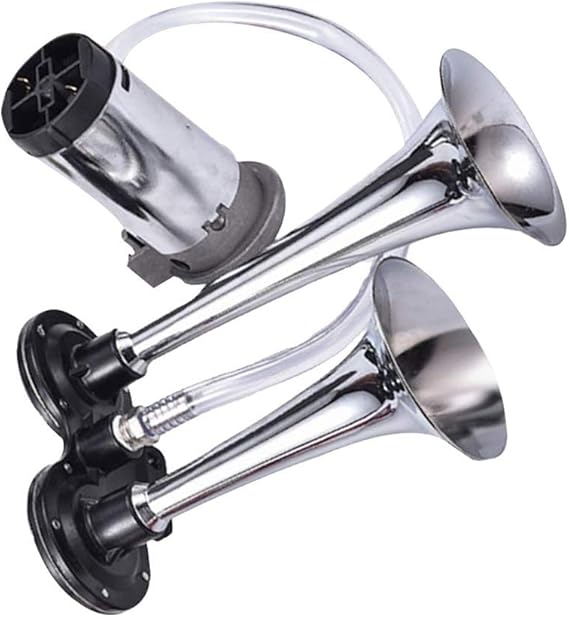 WZJN 150DB Car Air Horn Kit, Super Loud Twin Tone Chrome Plated Zinc