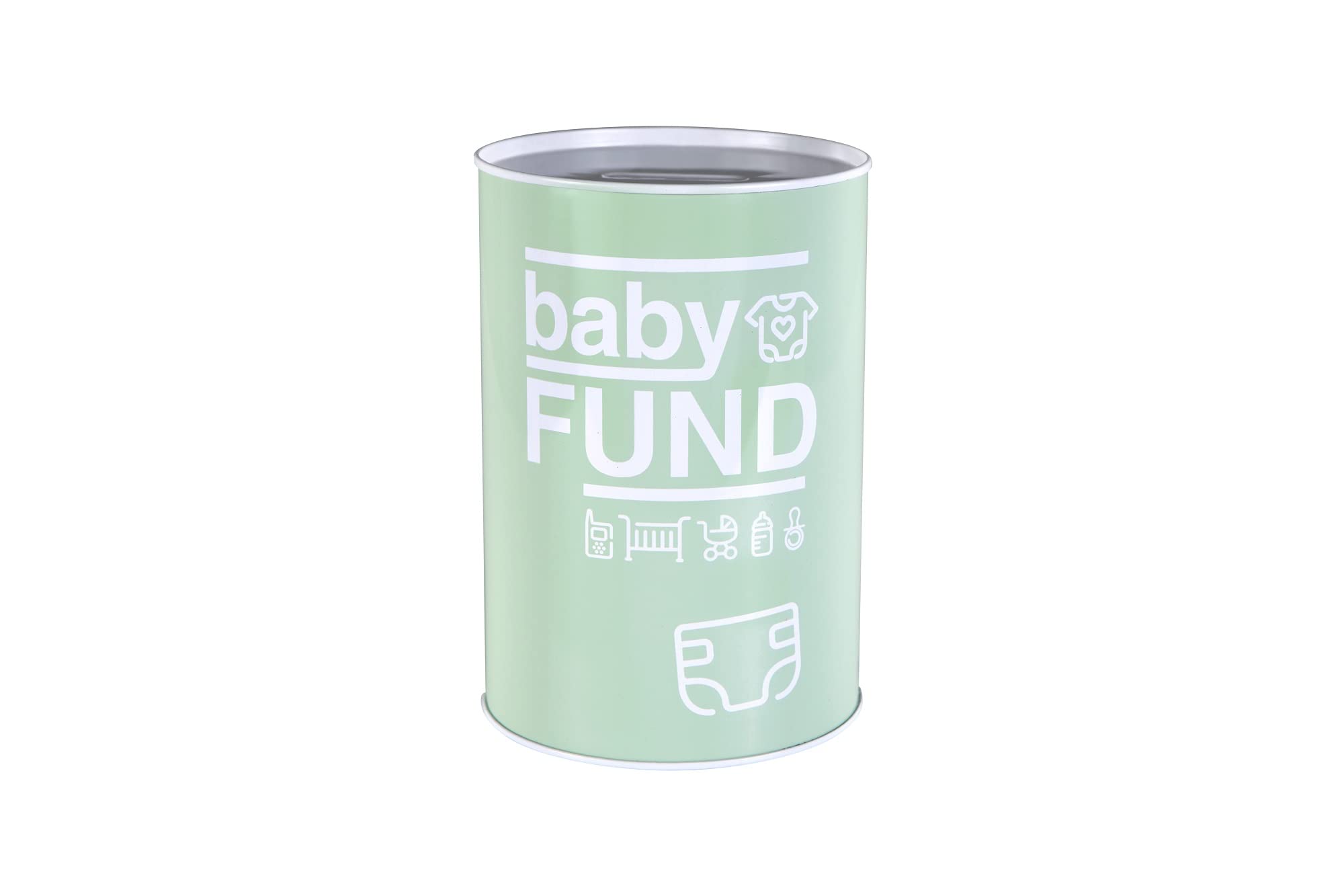Fisura - Original Money Box. Large Steel Money Box for Adults. Tin Money Box for Gift. Measures: 13 x 20 centimetres. (Baby Fund, Mint)