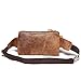 Teemzone Leather Hign Waist Bag Fanny Pack for Men and Women Phone Holder Fanny Sling Bag Brown Running Belt Hip Bum Pack Thigh Holster Cross Body