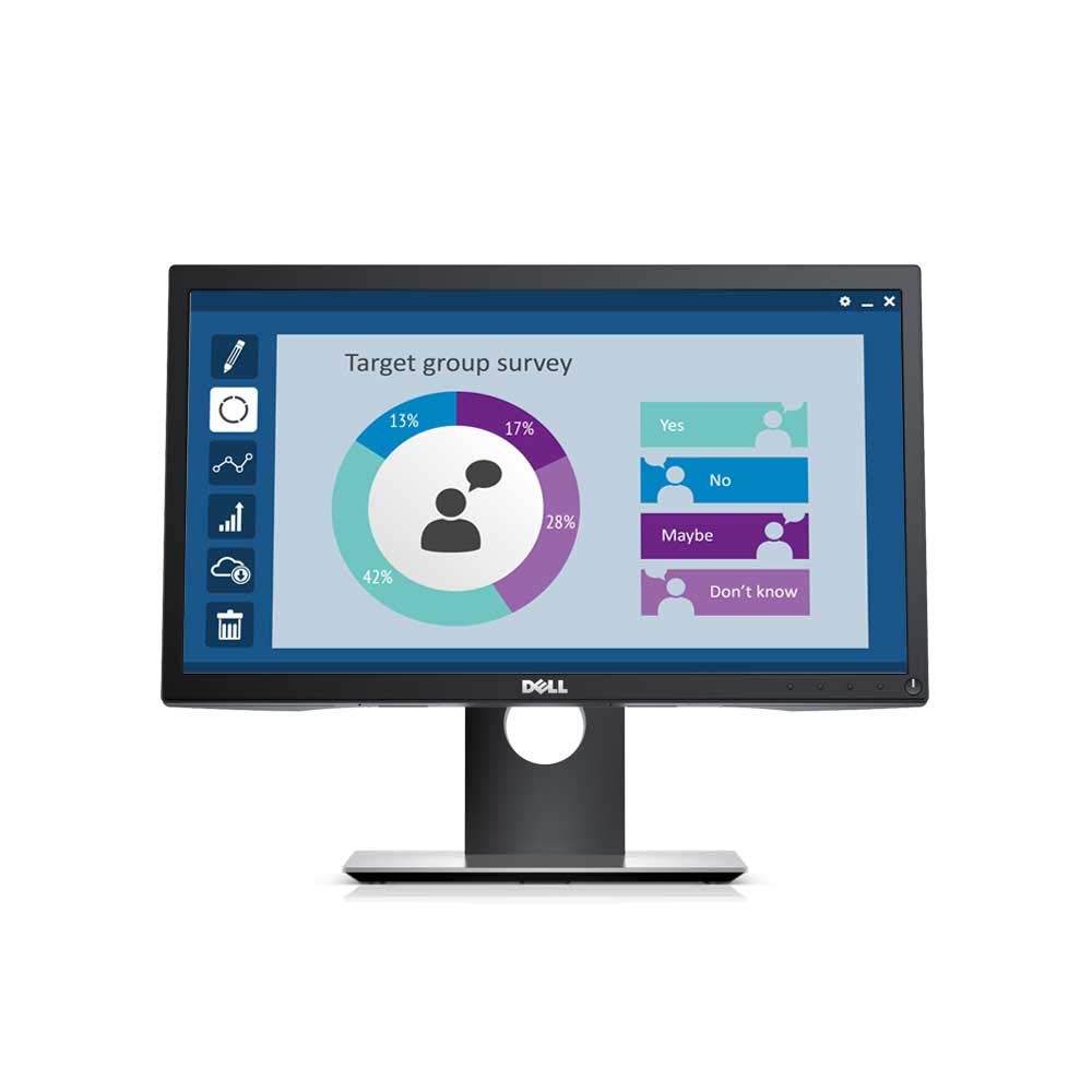 Dell P2018H - LED monitor - 20" (19.5" viewable) - 1600 x 900 @ 60 Hz - TN - 250 cd/m² - 1000:1-5 ms - HDMI, VGA, DisplayPort - with 3 years Advanced Exchange Service