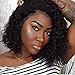 MODAO Bob Wave Short Kinky Curly Lace Front Human Hair Wigs,Brazilian Virgin Curly Wig Rose Hair net Full Wig Bob Wave Black Natural Looking Women Wigs