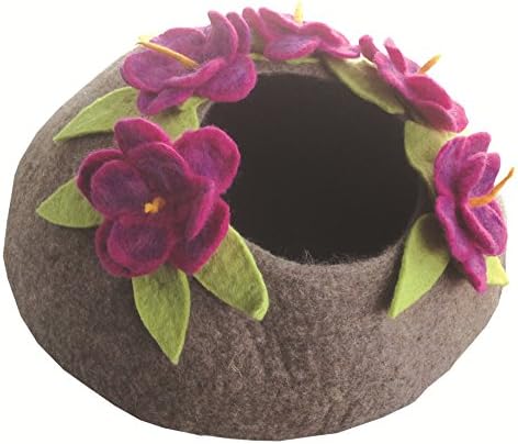 Le Sharma Deluxe Wool Cat Cave Bed (Large) | Handmade with 100% Natural Merino Wool | Eco Friendly Felt Cat Cave for Cats and Kittens