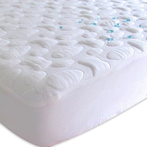 40 Winks Tencel Pebble-Puff Waterproof Mattress Pad Protector, White, Queen, Geometric