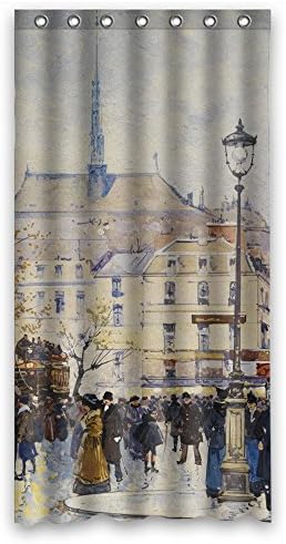 SUNSMILES Bath Curtains Of Eugene Galien Laloue Art Painting Polyester Width X Height / 36 X 72 Inches / W H 90 By 180 Cm Best Fit For Kids Boys Hotel Teens Her Him. Easy Clean. Fabric