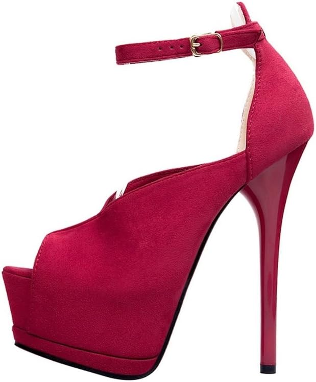 Ooptimal Women Peep-Toe Bandage High Heels Shoes