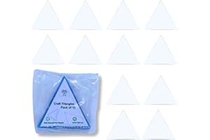 CLPA 12-Pack Plastic Triangle Blanks, 3.75-Inch Clear Ornaments for Crafts, Made from Flexible Plastic Clear Ornament Blanks, Perfect for Crafting, Custom Coasters, and Christmas Decorations