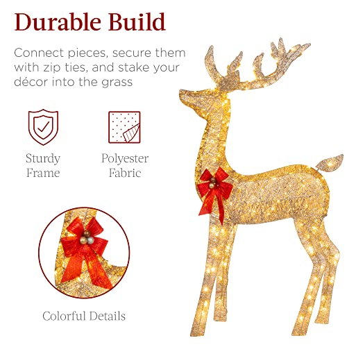 Best Choice Products 3Piece Large Lighted Christmas Deer Family Set