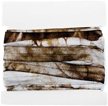 Tie Dyed Fold Over Elastic 5/8th Inch - 5 yard FOE Bundle - Tan/Brown