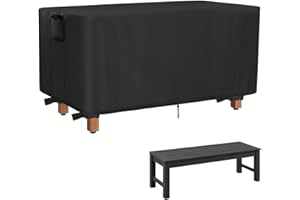 Iptienda Outdoor Bench Cover for Backless Benches, 48 Inch Patio Bench Covers Waterproof Heavy Duty for Entryway Bench/Garden Benches, Black-48x16x15in