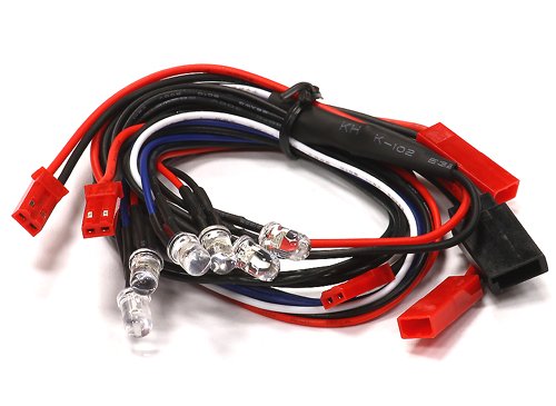 Integy RC Model Hop-ups C23382BLUEWHITE Front LED & Rear Red LED Light Set (6) w/Wire Harness
