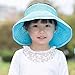 Bundle Monster BMC 2pk Girls Roll Up Collapsible Travel Outdoor Straw Hats: Fuchsia + Light Blue