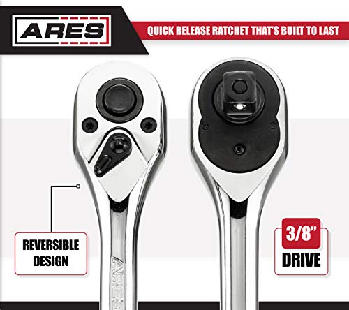 image for ARES 70306 | 1/2-inch Drive 90 Tooth Ratchet | Premium Chrome Vanadium