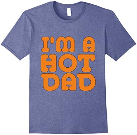 Mens Fathers Day T-shirt Gift from Wife, Hot Dad Shirt XL Heather Blue