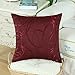 CaliTime Throw Pillow Covers Pack of 2 Modern Shining & Dull Contrast Circles Rings Accent Geometric Cushion Cases Shells for Couch Sofa Home Decor 18 X 18 Inches Burgundy