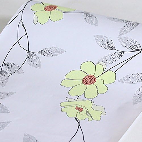 Yellow Flower Self-Adhesive Shelf Liner Removable Furniture Paper Renew Old Home School Supply Storage Boxes 17.7 Inch By 9.8 Feet