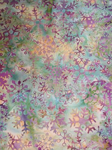 1 Yard Snowflake Bali Batik by Hoffman Fabrics 100% Cotton Quilt Christmas Batik Fabric J2401 170 Meadow
