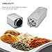 Easy Grinder Silver Automatic Herbal Grinder and Dispenser with Replacement Blades 2.5g Storage Chamber, Adjustable Magnetic Swing Tip, Rechargeable Li-Ion Battery, USB cord, and Cleaning Brush