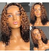 Hair.ly Curly Bob Lace Front Wigs Human Hair 13×6 T Part Lace Frontal Wig Pre Plucked with Baby H...