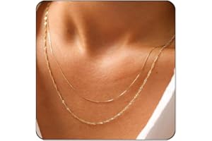 Elegance 11 designs Gold Plated Thin Chain Layered Necklaces For Women Non Tarnish,18k Gold Plated Stainless Steel Dainty Waterproof Gold Necklace Set Stack For Women Gifts Jewelry