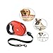 PETIG Retractable Dog Leash, Pet Walking Leash Retractable 26 ft for Small Medium Large Dogs Up to 88lbs, Tangle Free with One Button Break & Lock, Best for Dog Walking Running & Training (Red)