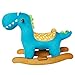 Labebe Child Rocking Horse Toy, Stuffed Animal Rocker Toy, Blue Dinosaur Rocker for Kid 1-3 Years, Wooden Rocking Horse Plush/Outdoor Rocking Horse/Rocker/Animal Ride/Child Rocking Toy/Dragon Rocker