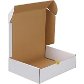 HORLIMER 12x9x4 inches Shipping Boxes Set of 1, White Corrugated Cardboard Mailer Box for Packing, Mailing, Small Business