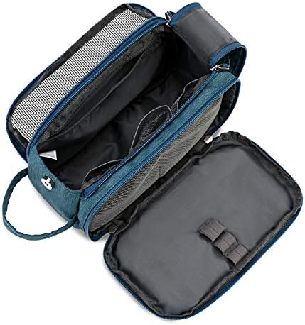 Gonex Travel Toiletry Bag with Dual-Way Zippers Dopp Kit for Men Women Toiletries Makeup Bag Cosmetic Organizer Shaving Bag for Business Trip (Blue) 4 Gonex Travel Toiletry Bag with Dual-Way Zippers Dopp Kit for Men Women Toiletries Makeup Bag Cosmetic Organizer Shaving Bag for Business Trip (Blue)
