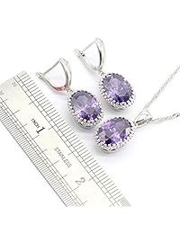 GZJY - Juego de joyas para mujer, diseño de circonita cúbica, color morado
