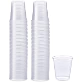 GUSTO 3 oz Plastic Bathroom Cups [100 Count] Mini Disposable Mouthwash Cups | BPA-Free, Crack-Resistant, Fits Standard Dispensers, Textured Grip, Smooth Rolled Rim, Stackable, Water &amp; Rinsing