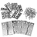 Boao 16 Pieces Stainless Steel Folding Butt Hinges Home Furniture Hardware Door Hinge with 96 Pieces Stainless Steel Screws (2 Inch and 3 Inch, Silver)