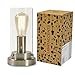 Light Accents Dimmable Table Lamp Antique Style with Vintage Edison Bulb (Brushed Nickel)