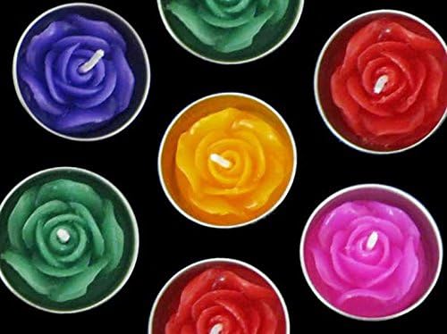 Rose Flower Candle in Tea Lights, Floating Candles, Scented Tea Lights, Aromatherapy Relax (Pack of 10 Pcs.)