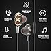 JH-LI HiFi in-Ear Stereo Headphones with Dual Drivers Earbuds High-Fidelity Audio and Deep Bass Wired Earphones with Mic for Hands-Free Calling, 3 Set of Silicone Ear Cap, Black 3.5mm Jack
