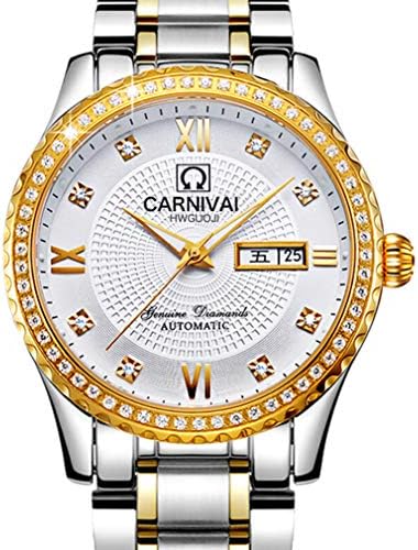 Automatic Watch for Men Carnival 8629G Dress Watch with Artificial Diamond