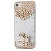Mavis's Diary iPhone 7 Case (4.7 inch), iPhone 8 Case 3D Handmade Bling Crystal Golden Flowers Owls Shiny Sparkle Diamonds Rhinestone Gems Full Around Protective Clear Hard PC Cover