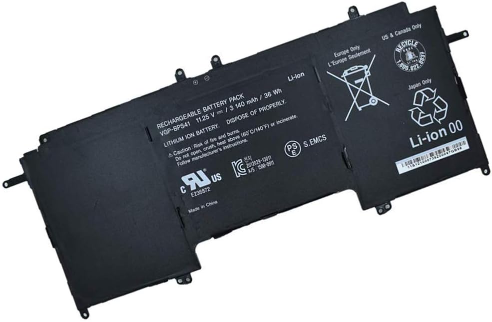 XITAIAN 11.25V 36Wh 3140mAh VGP-BPS41 BPS41 Replacement Battery for Sony Vaio Flip 13 SVF13N SVF13N13CXB SVF13N18SCB SVF13N17SCB SVF13NA1PT