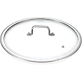 Stainless Steel Glass Lid for 11 Inch Pans and Pots, Tempered Cover for Cooking Pans, Dishwasher & Over Safe up to 400°F, 28 