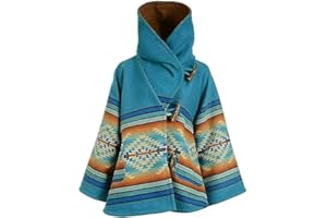 RightLeather Kelly Reilly Vintage Horn Wool Blend Beth Dutton Blue Hooded Jacket Poncho Coat