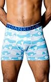 Frank Dandy - Clouds -10949- Light Blue and Grey Low Rise Boxer Brief Trunks with White Fluffy Clouds-Extra Large
