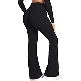 Sunzel Women's Butt Lifting Flare Leggings High Waisted No Front Seam Tummy Control Workout Gym Yoga Pants Flared Bottoms