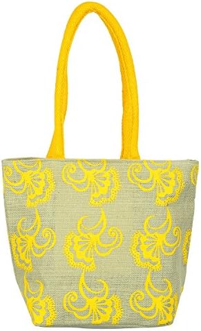 Steela Designer Shoulder Shopping , Grocery ,Fancy ,Gift ,Trendy , print designer jute ,Lunch bag (SMJ01)