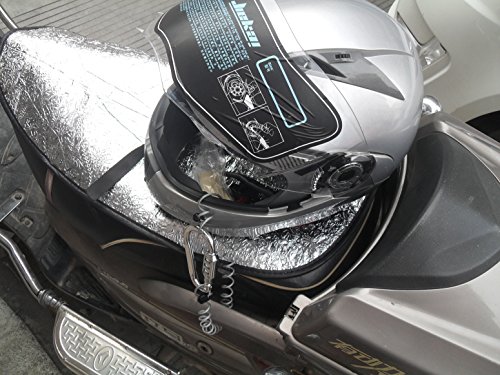 CHCYCLE Motorcycle helmet lock helmet motorcycle accessories with Security Cable (Silver)