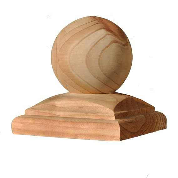 profilierte Pfostenkugel aus Lärchen-Leimholz, für Pfosten 11x11 und 12x12 cm
